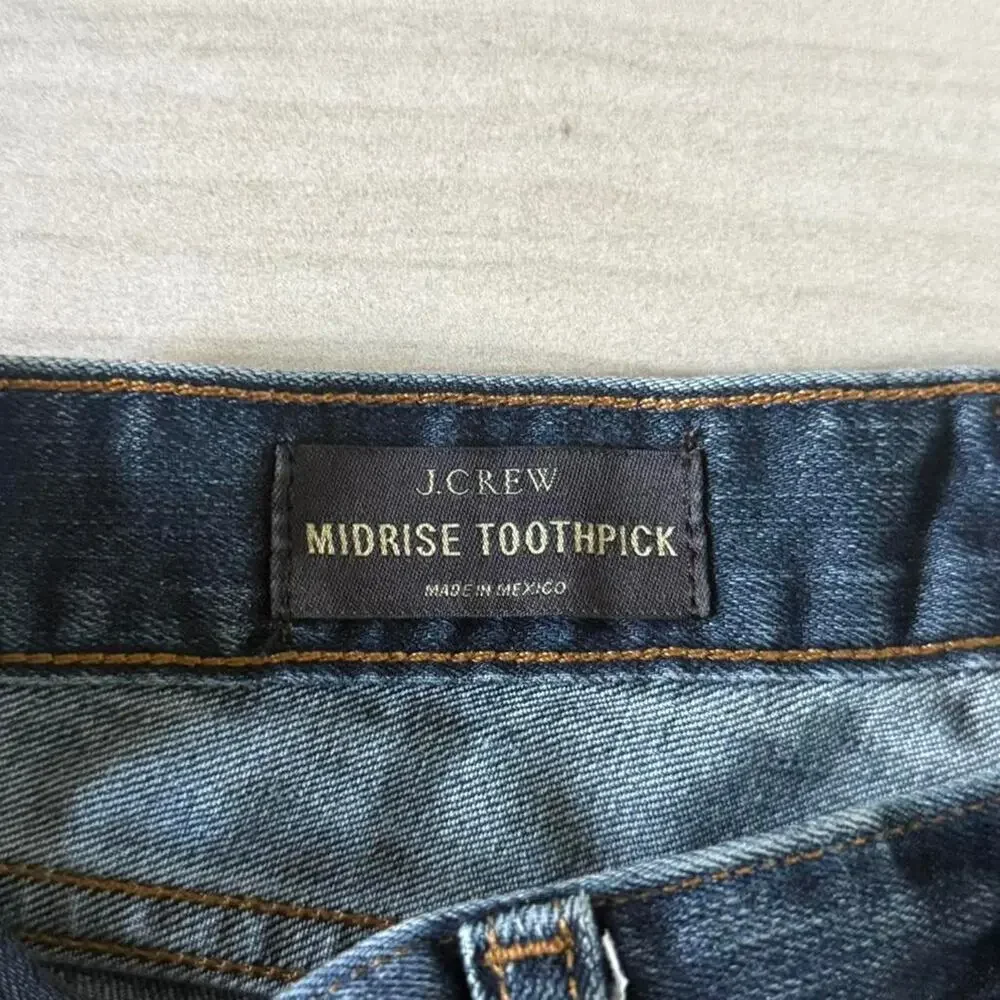 Vintage J Crew Mid Rise Toothpick Jeans 28x28.5